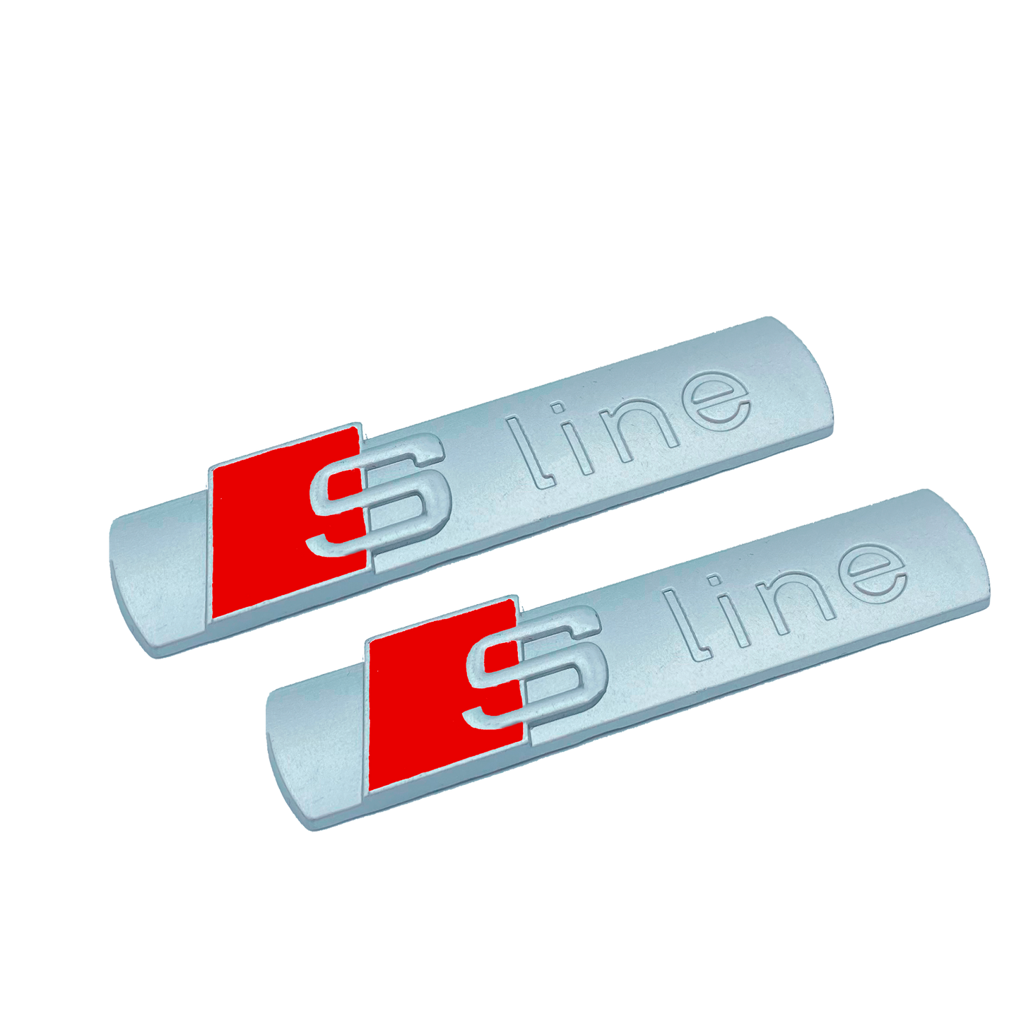 2 pcs. Audi S-line Emblem Glossy Silver