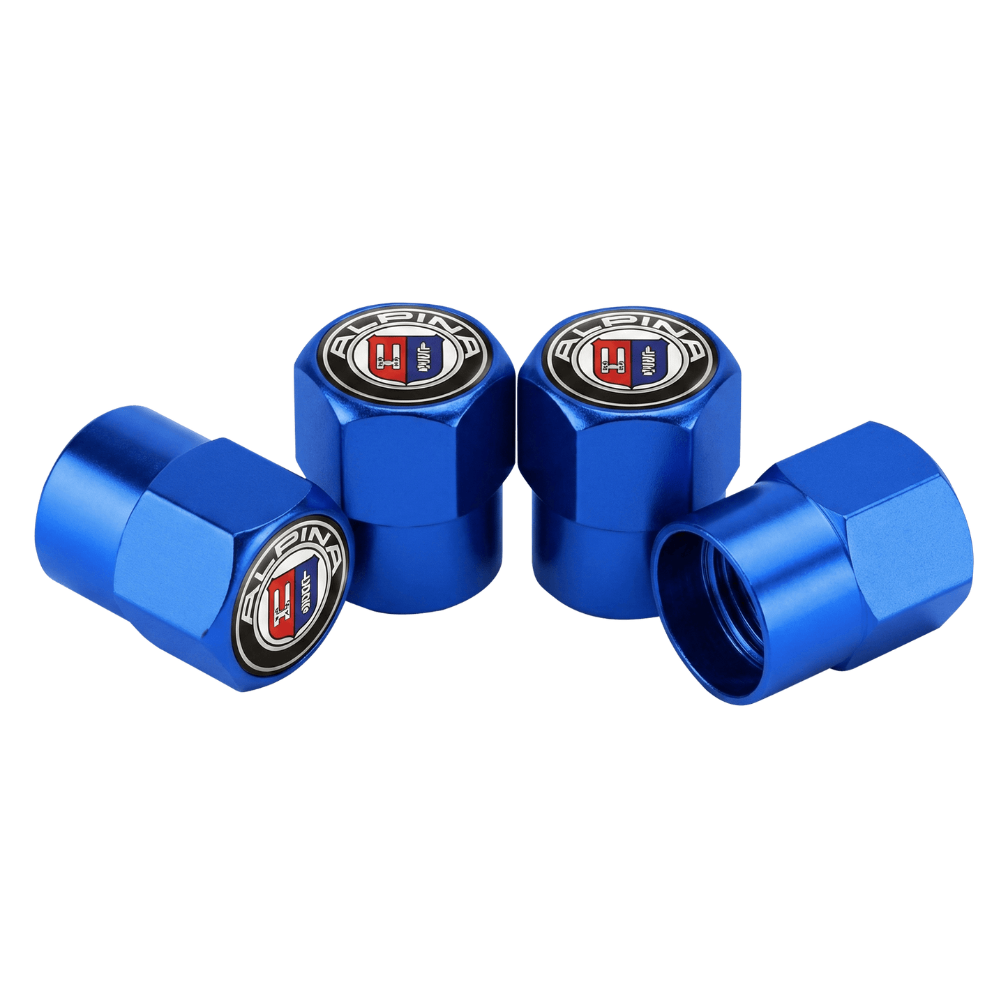 4 stk. Alpina Blå Ventilhætter Aluminium