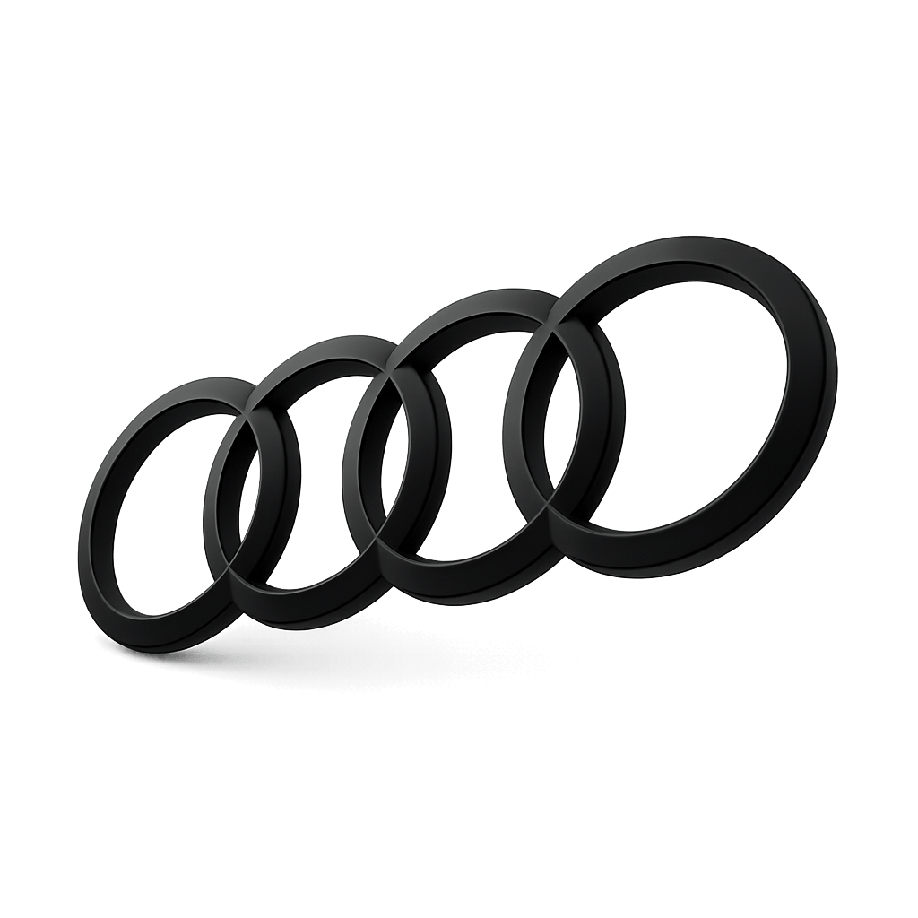 Audi Rear Logo Matte Black Finish 193 x 67mm