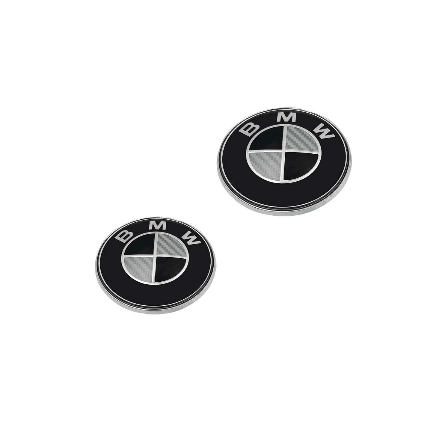 BMW Carbon Fiber Look Front and Rear Logo Set