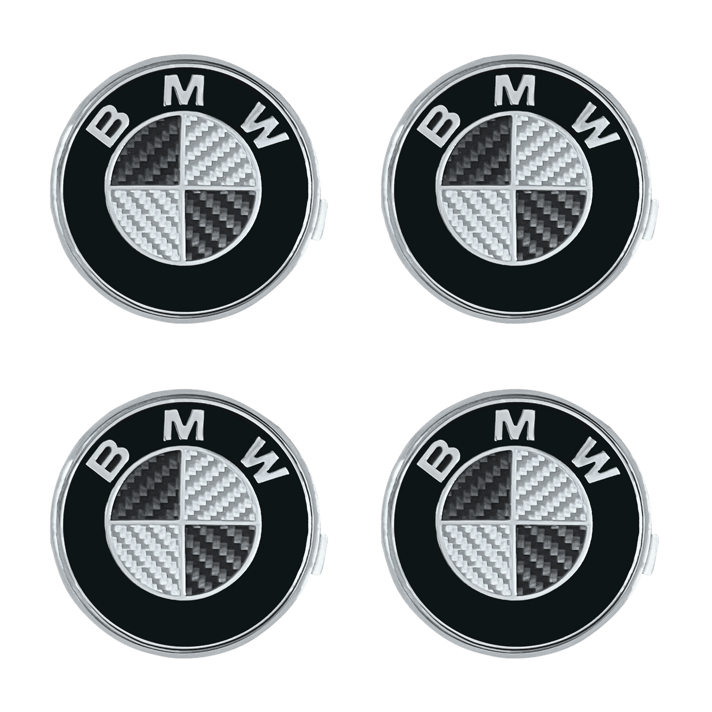 4 pcs. BMW Center Caps in Genuine Carbon Fiber 68mm