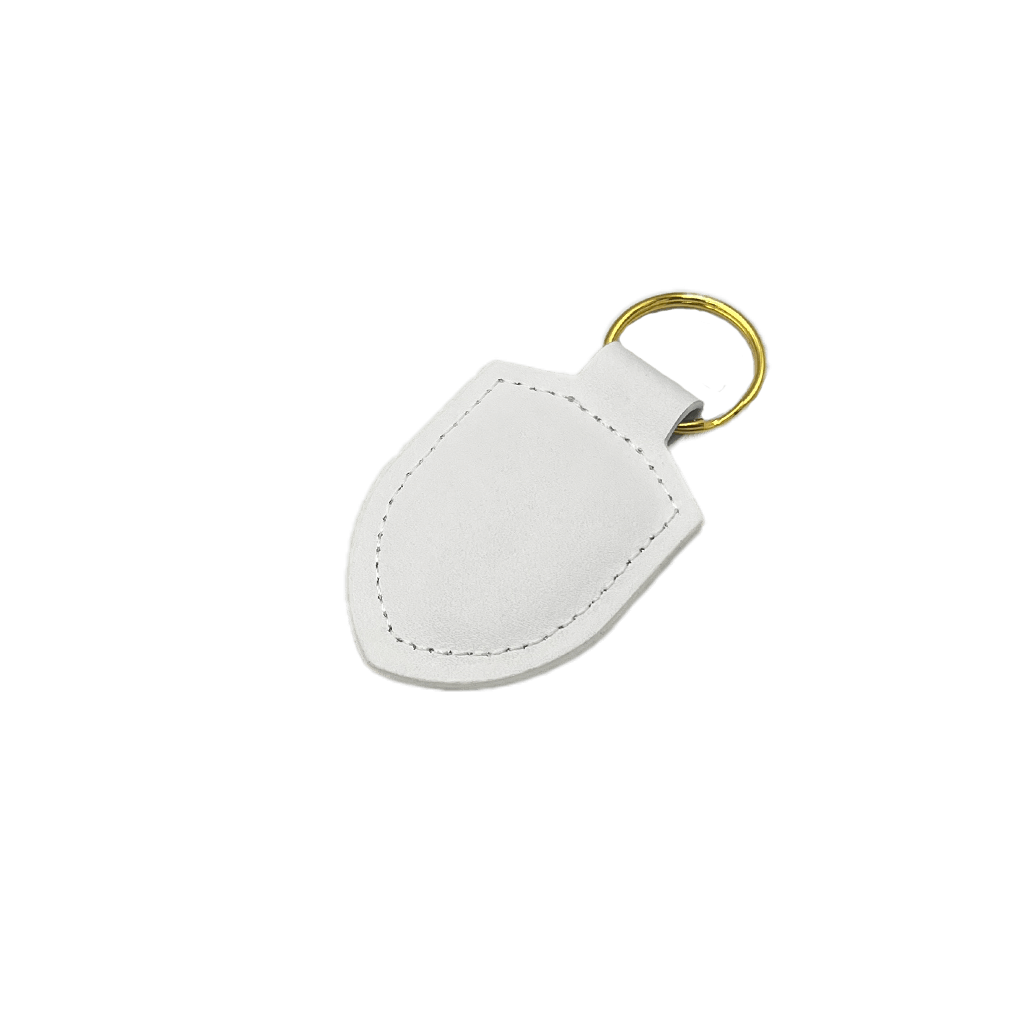 Porsche Keyring in Red Leather with Gold Logo
