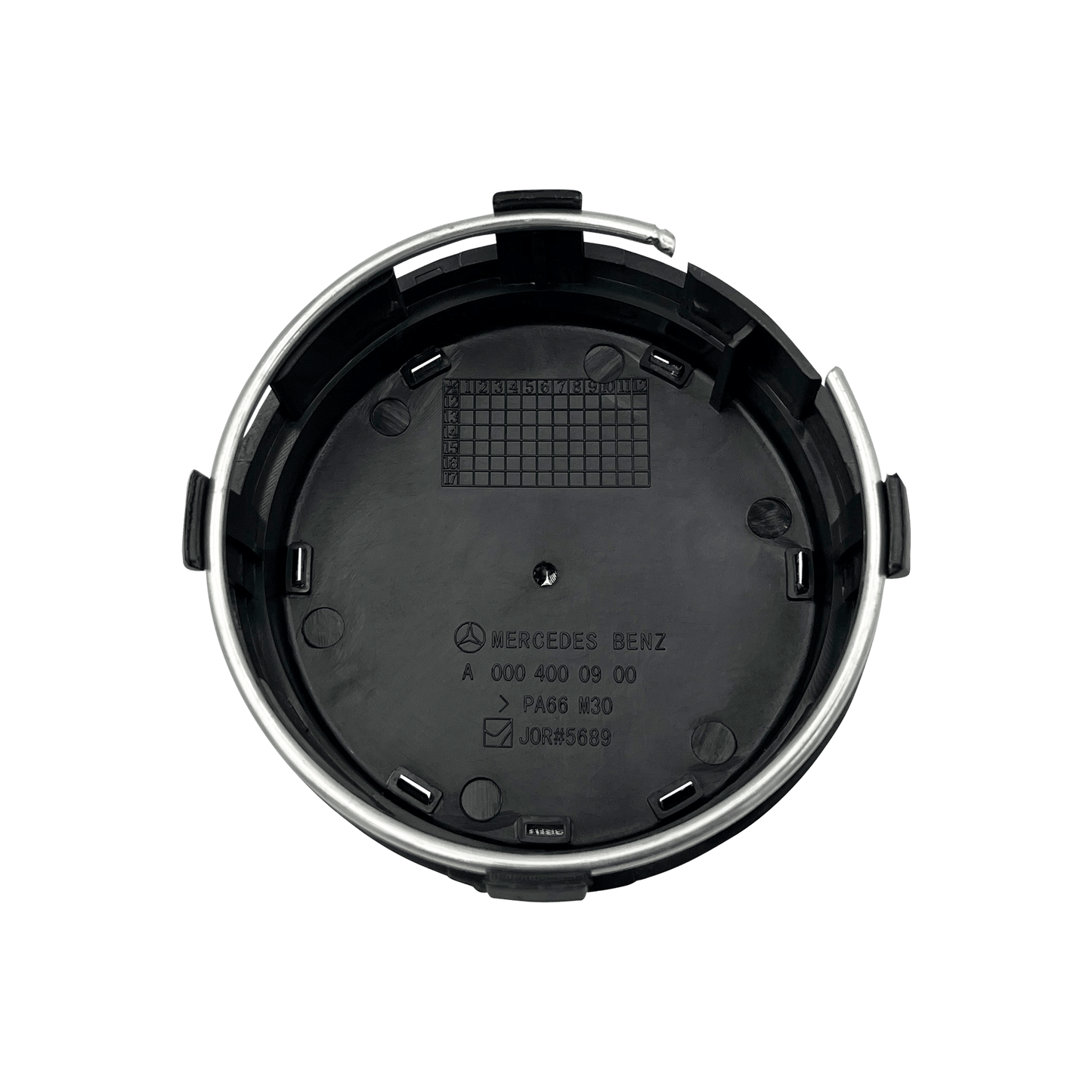 4 pcs. Mercedes-Benz Star Center Caps Black Full 75mm