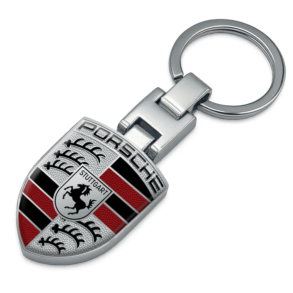 Silver Porsche Keychain