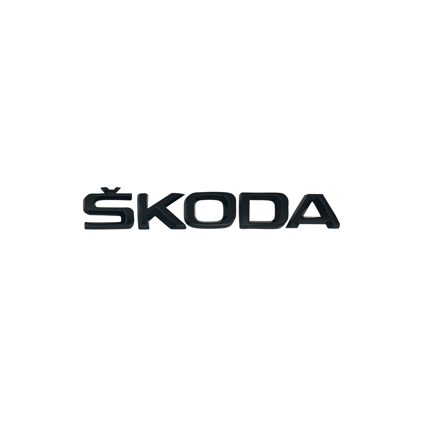 "Skoda" Text Behind Emblem Black 150x20mm