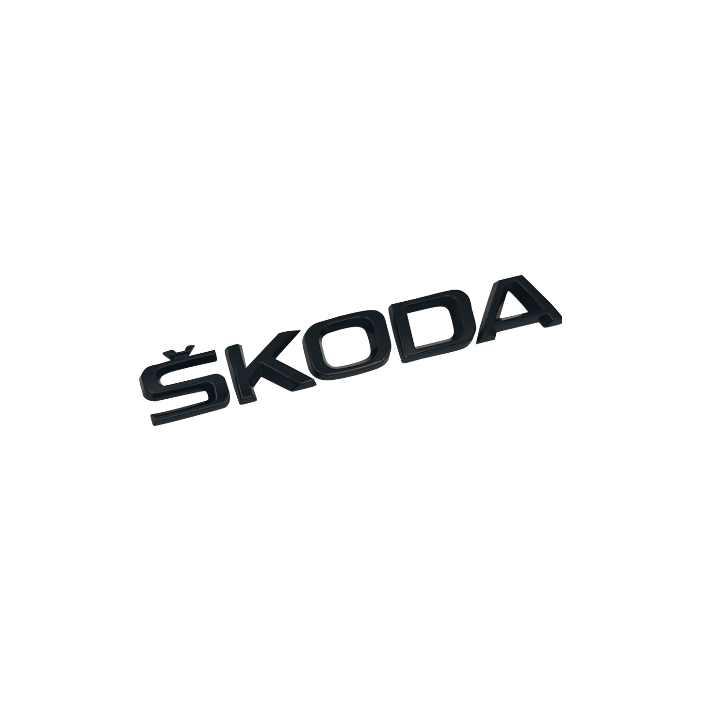 "Skoda" Text Behind Emblem Black 150x20mm