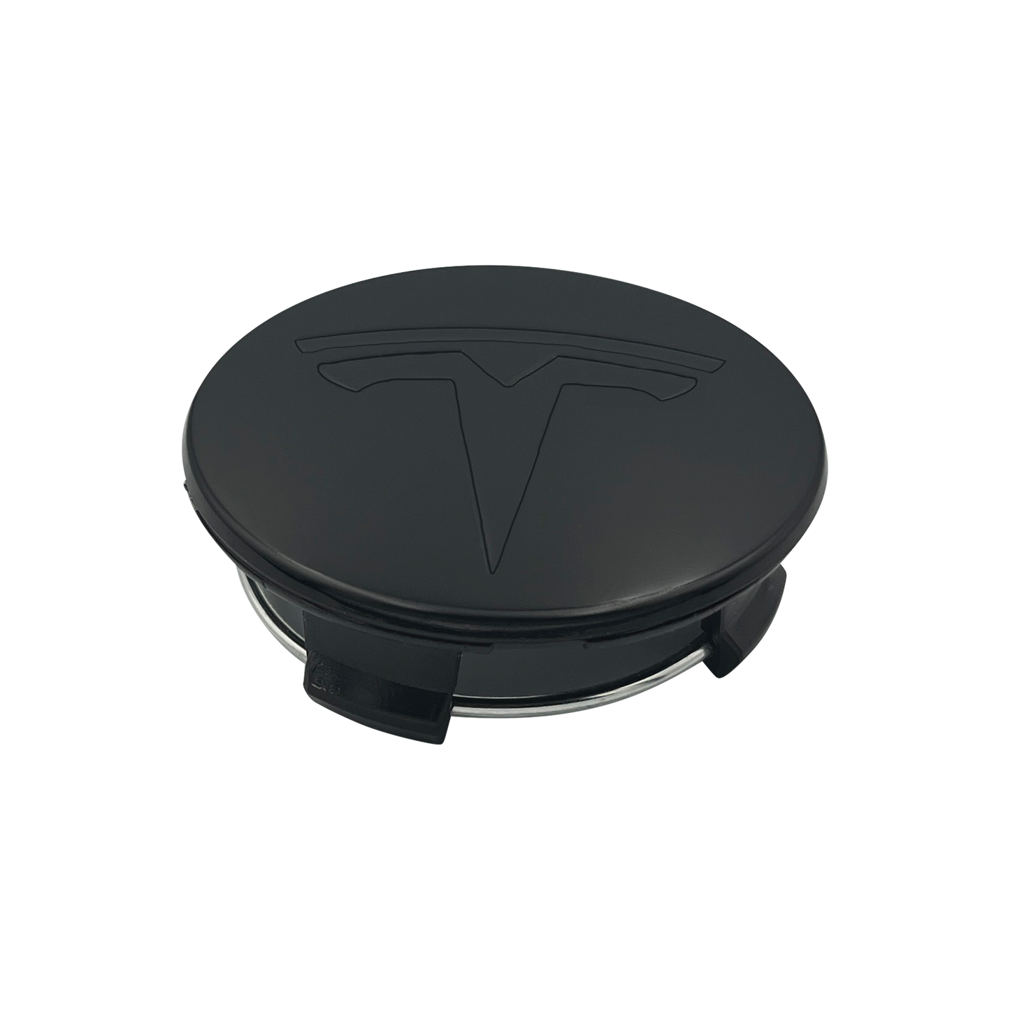 4 pieces. Black Tesla Center Caps 57mm