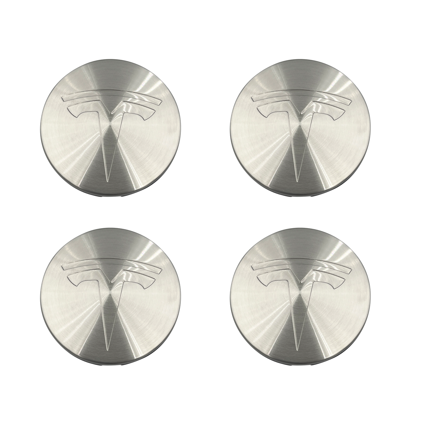 4 pieces. Chrome Tesla Center caps 57mm