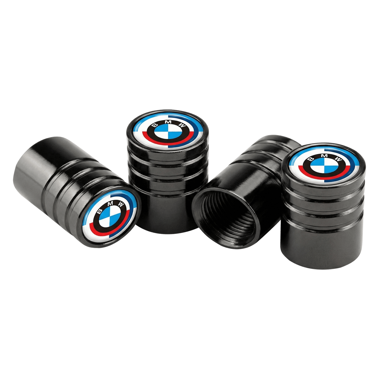 4 stk. BMW M50 Jubilæums Logo Ventilhætter Sort Aluminium