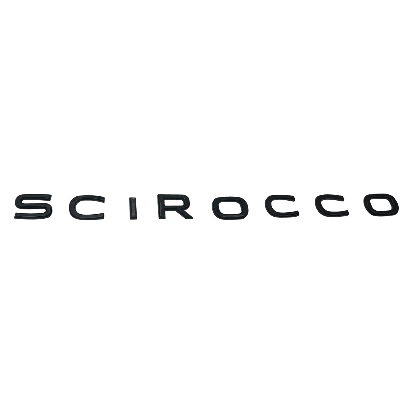 Black VW "Scirocco" Rear Emblem 2020+