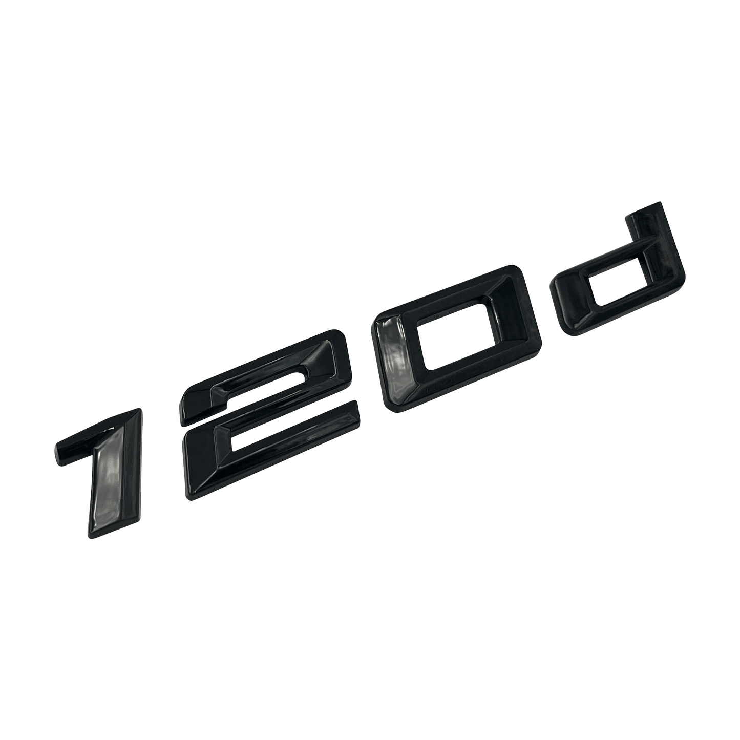 Black BMW 120d Model Emblem