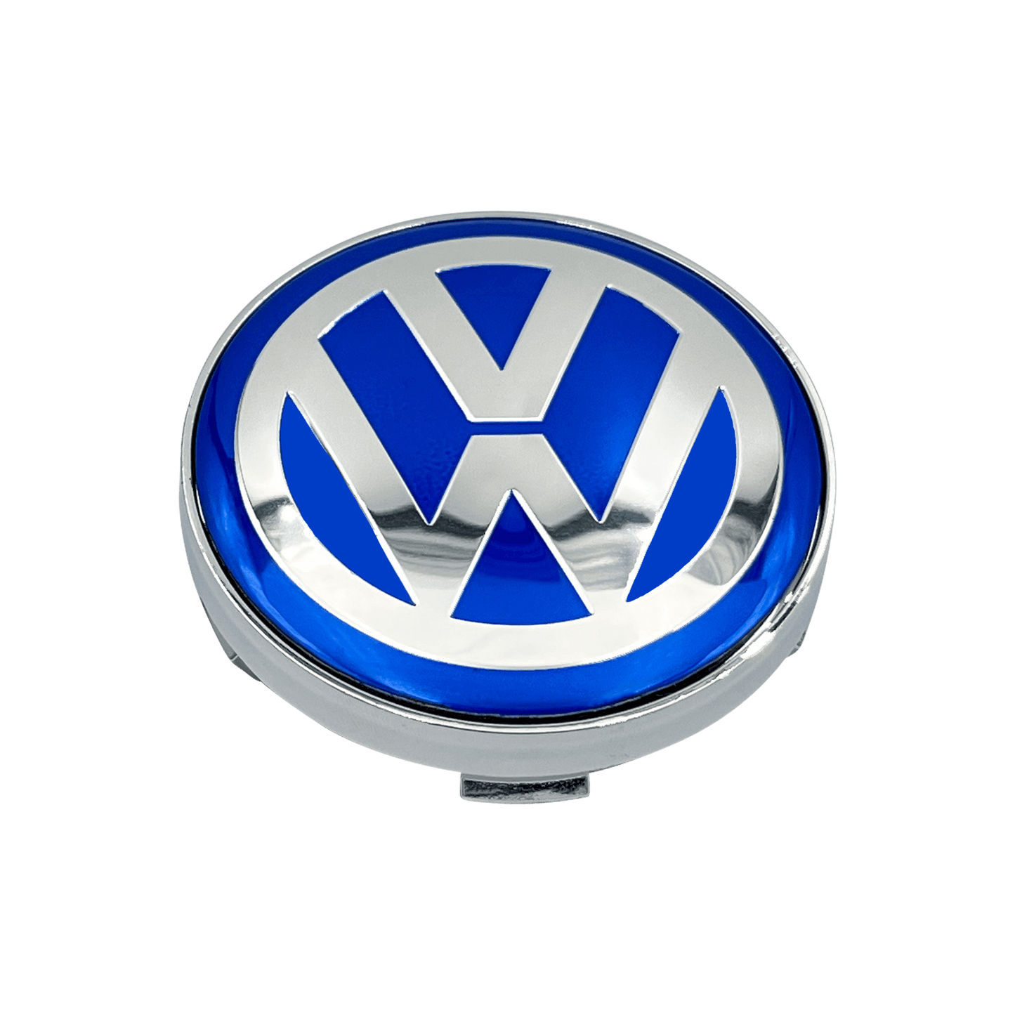 4 pcs. Blue & Chrome VW Center caps
