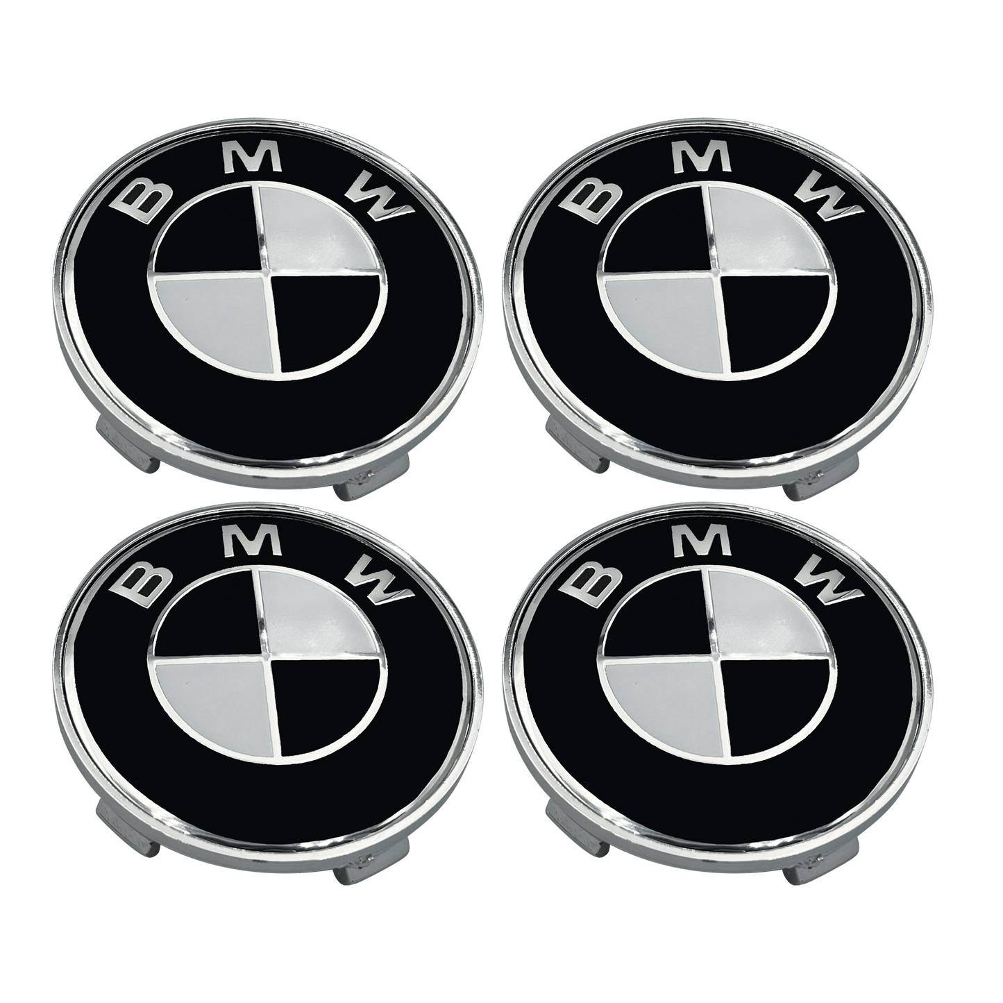 4 pcs. Black and white BMW center caps