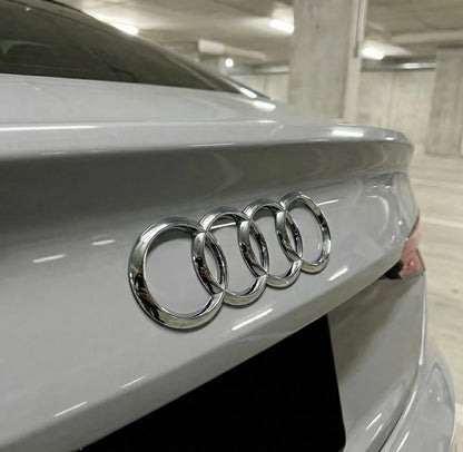 Audi Bag Logo Chrome 195 x 68mm (curved) 