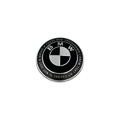 BMW M 50th Anniversary Steering Wheel Logo Black and White 45mm