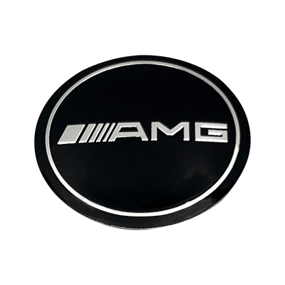 Black Mercedes AMG Steering Wheel Logo Emblem 52mm