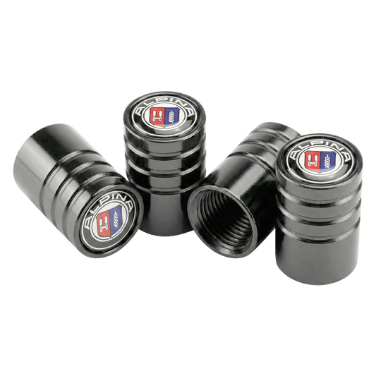 4 stk. Alpina Sorte Ventilhætter Aluminium