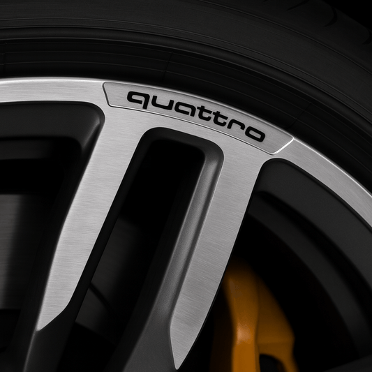 4 pieces Chrome quattro Wheel Stickers in Aluminum