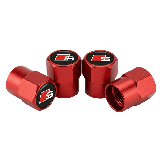 4 stk. Audi S-line Røde Aluminium Ventilhætter