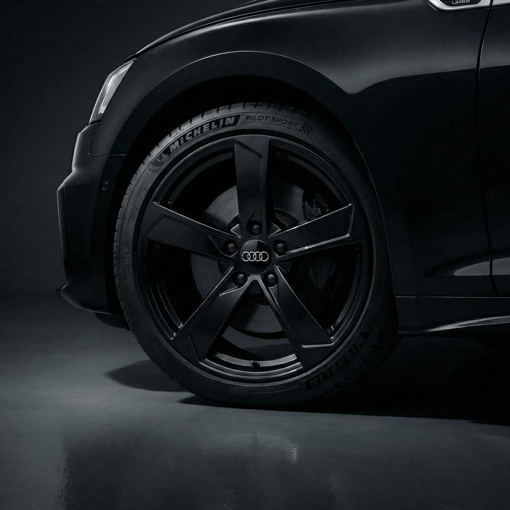 4 pieces. Black Audi Center capsule Set