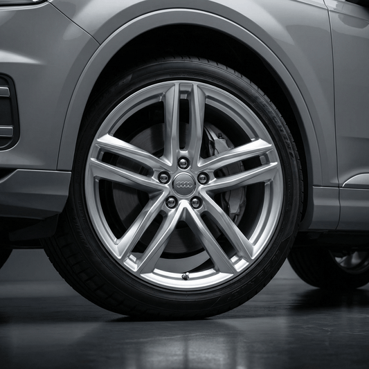 4 pieces. Chrome Audi Center Caps with Chrome Edge