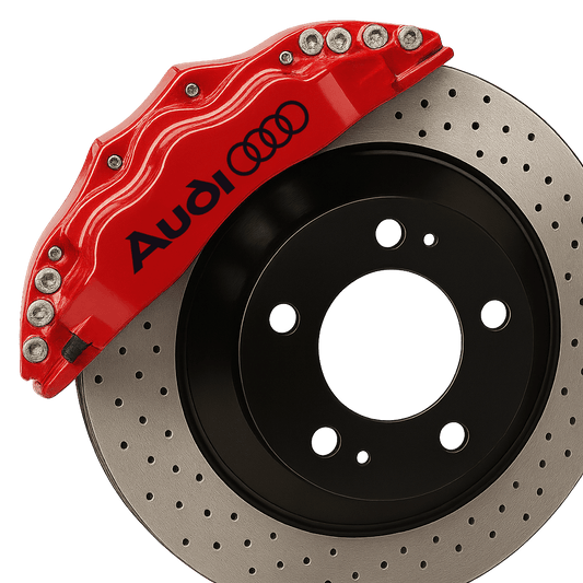 2 pcs. Audi Logo Brake Caliper Stickers Black