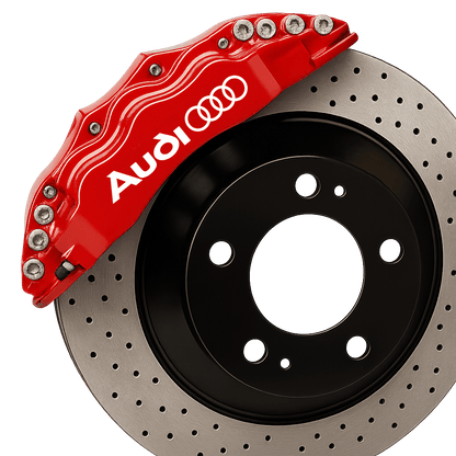2 pcs Audi Logo Brake Caliper Stickers White 95 × 15mm