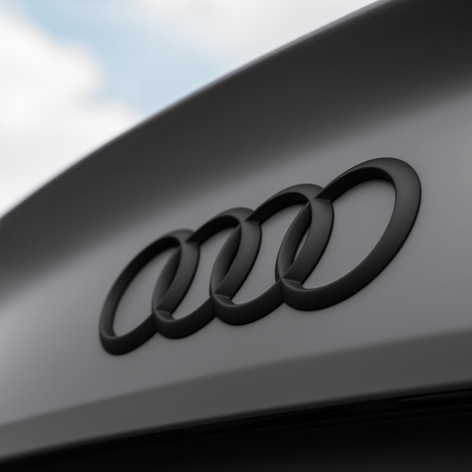 Audi Rear Logo Matte Black Finish 193 x 67mm