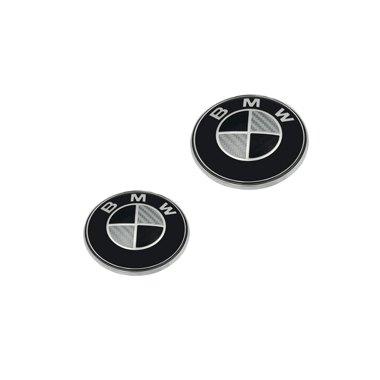 BMW Carbon Fiber Look Front and Rear Logo Set