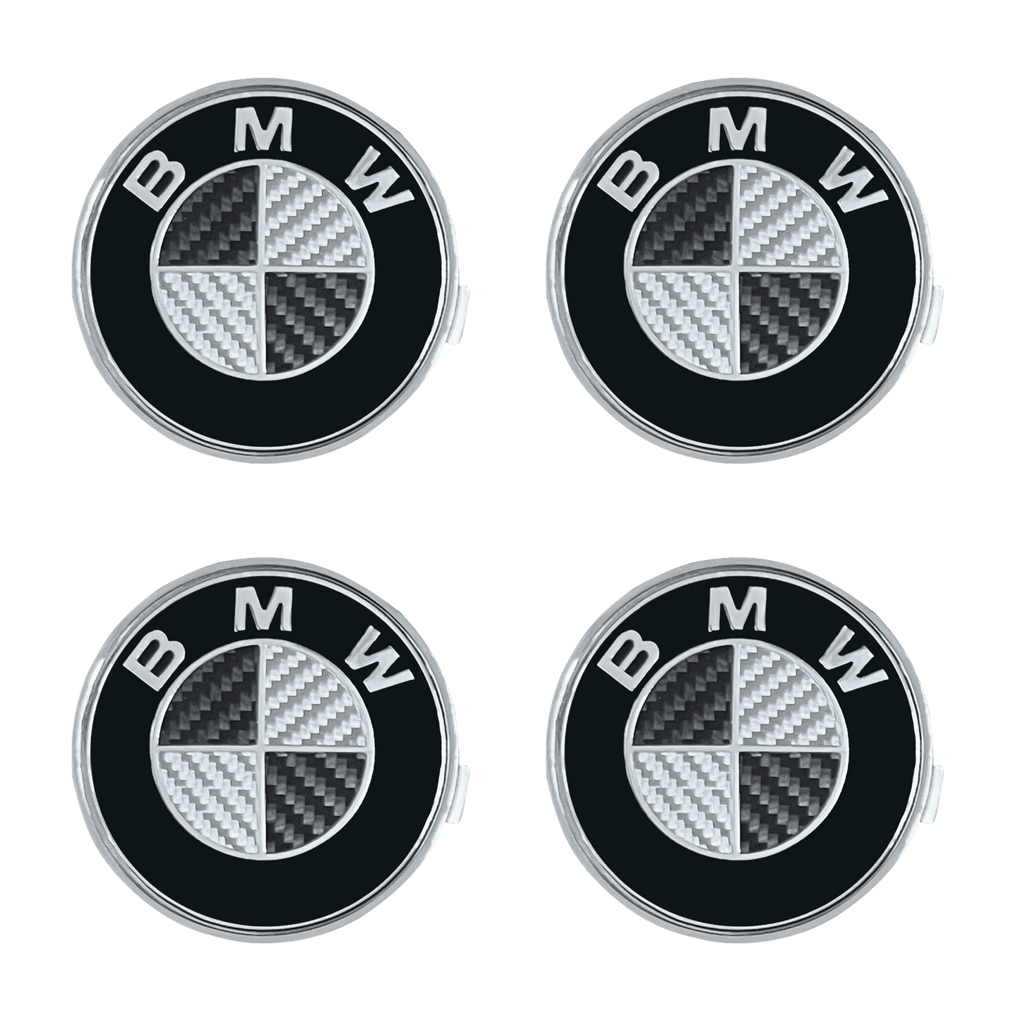4 pcs. BMW Center Caps in Genuine Carbon Fiber 68mm