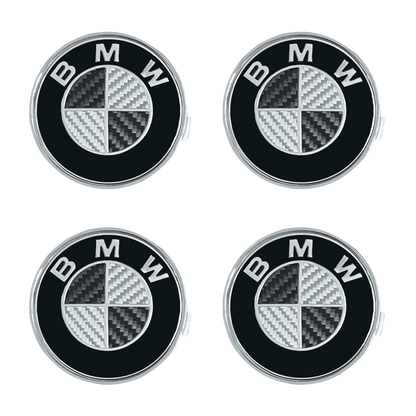 4 pcs. BMW Center Caps in Genuine Carbon Fiber 68mm