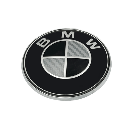 BMW Logo Carbon Fiber Black &amp; White 82mm