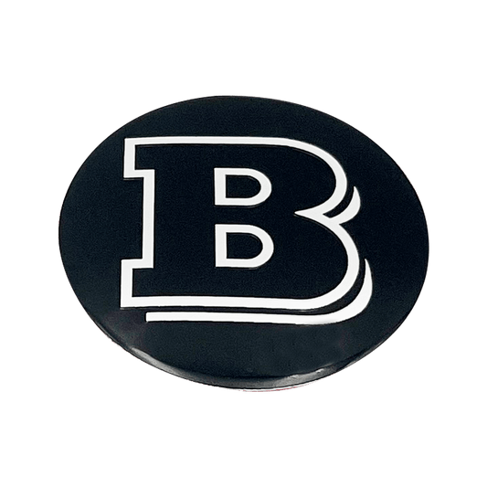 Black Brabus Steering Wheel Logo Emblem 52mm