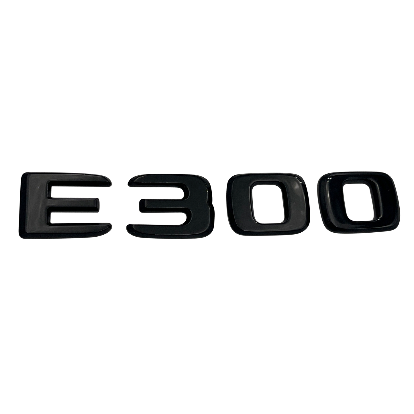 Svart Mercedes E300-emblem