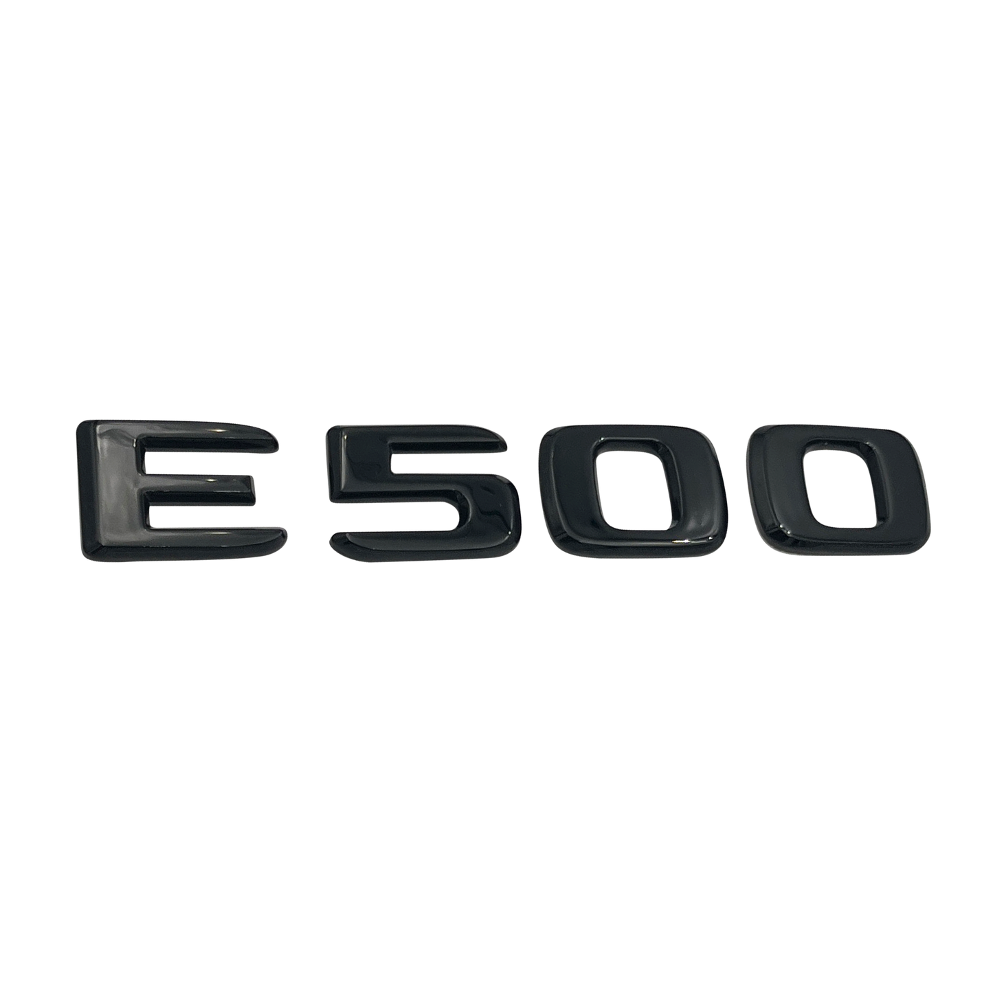 Svart Mercedes E500-emblem