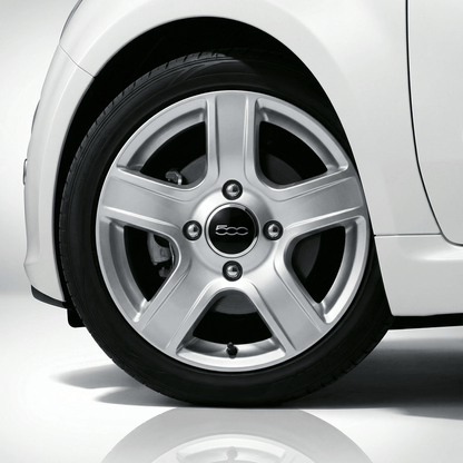 4 pcs. Fiat 500 Center Caps in Black and Chrome 60mm