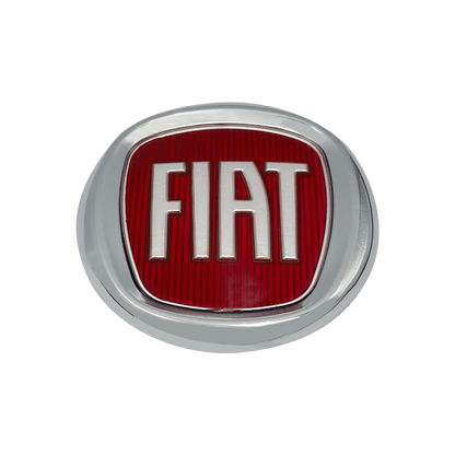 Fiat 500 Rear Logo in Red and Chrome 92mm