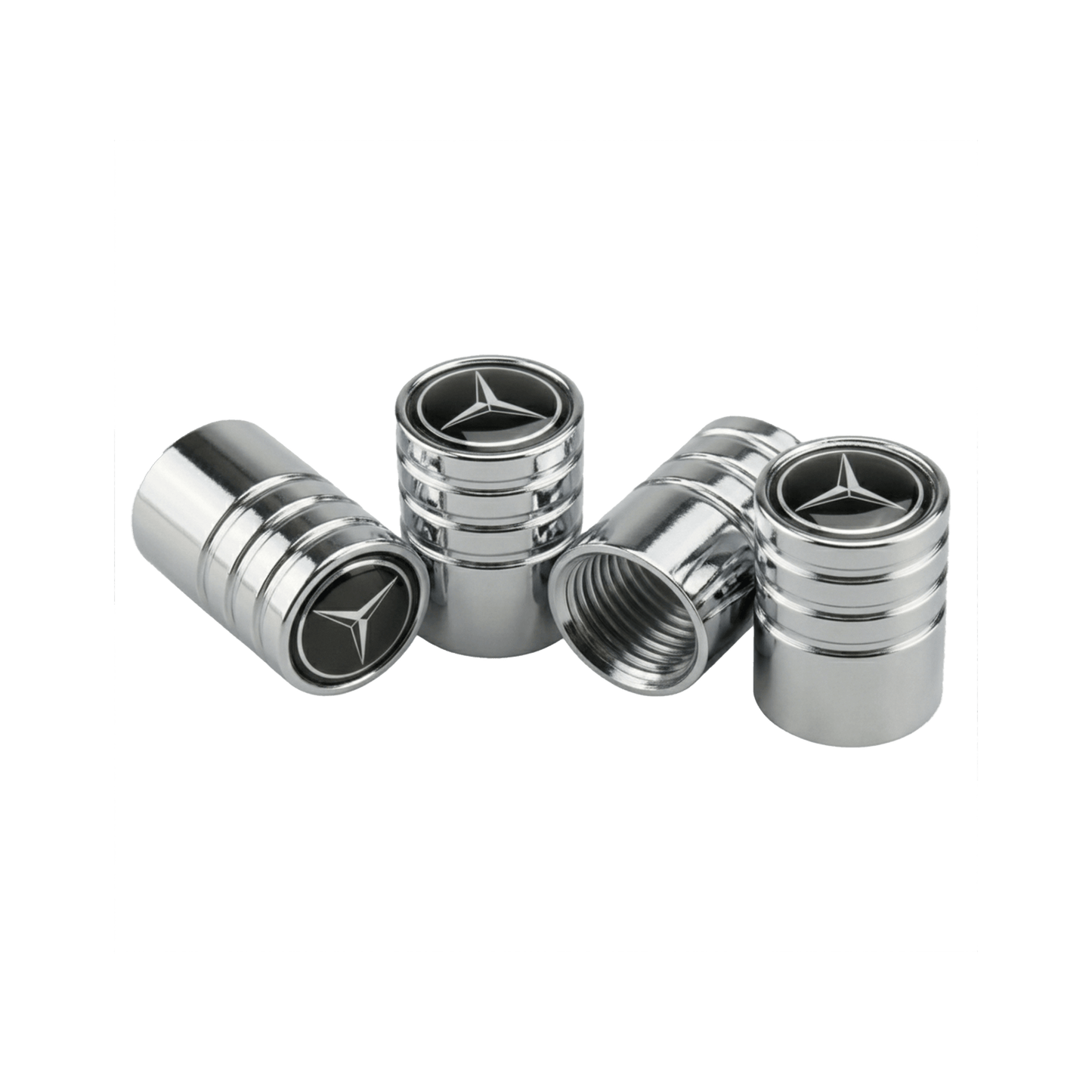 4 pieces. Chrome Mercedes Benz Valve Caps