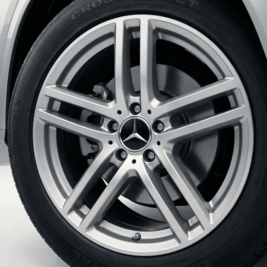 4 pcs. Black and Chrome Mercedes Center Caps