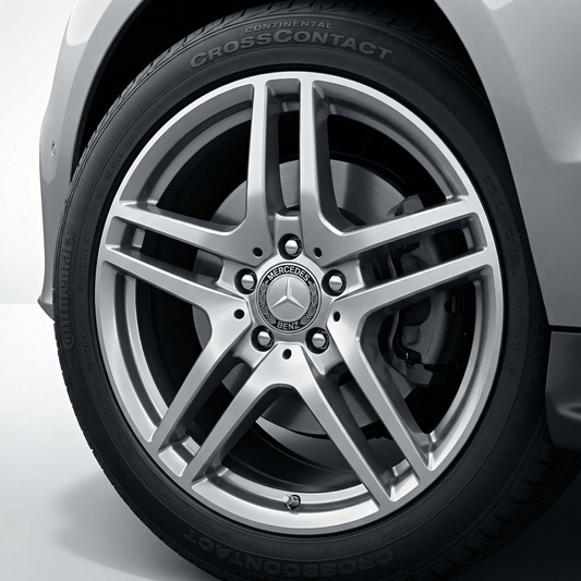 4 pieces. Chrome Mercedes Center caps