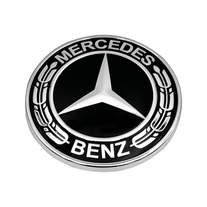 Black Mercedes Steering Wheel Logo Emblem 52mm