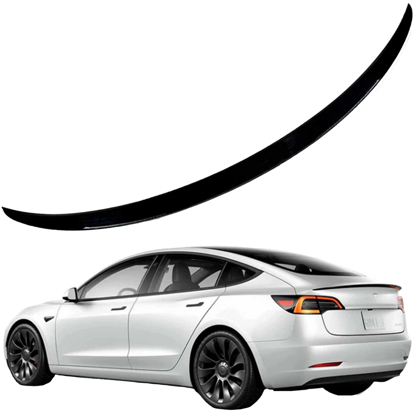 Tesla Performance Spoiler blank svart – modell 3