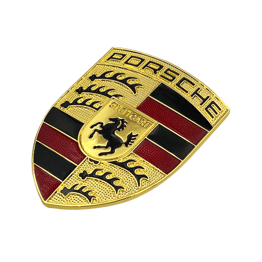 Porsche Front Logo 67 x 50mm Emblem in Gold Finish