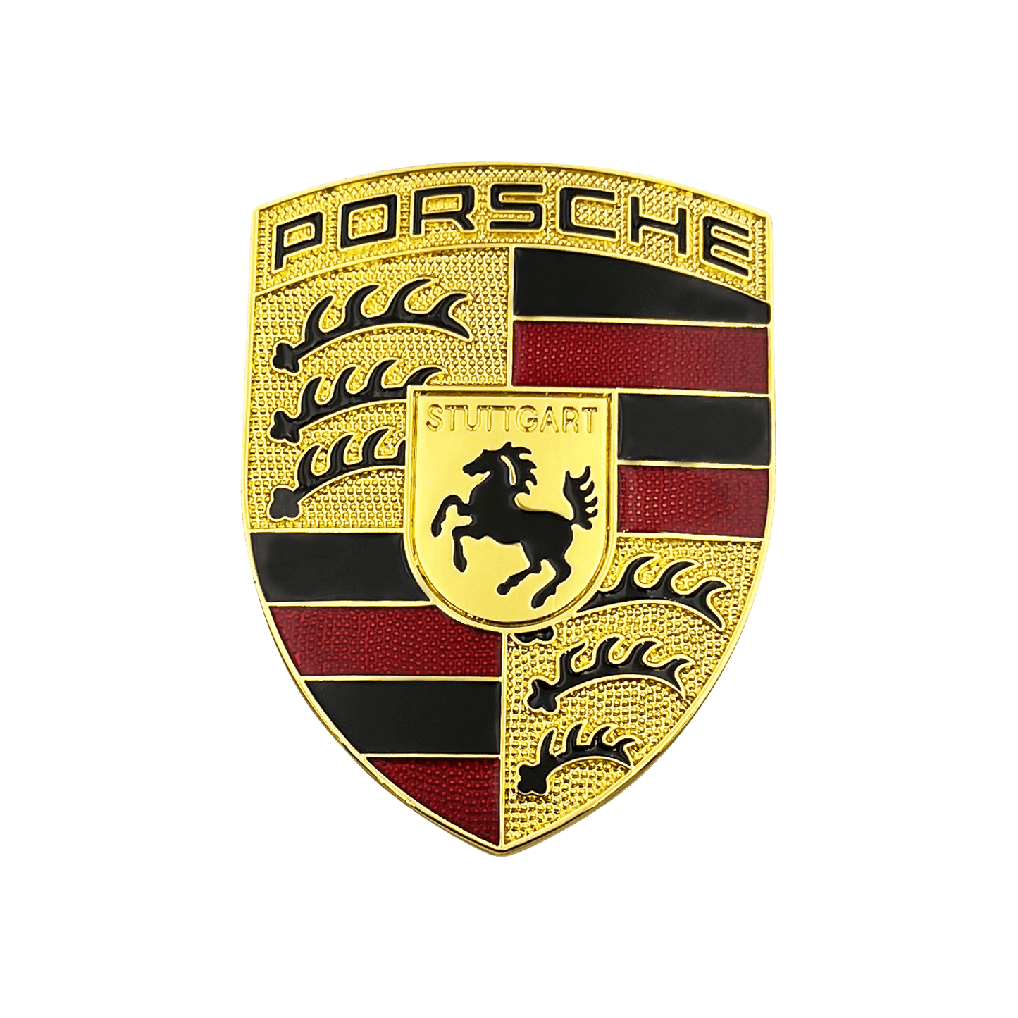 Porsche Front Logo 67 x 50mm Emblem in Gold Finish