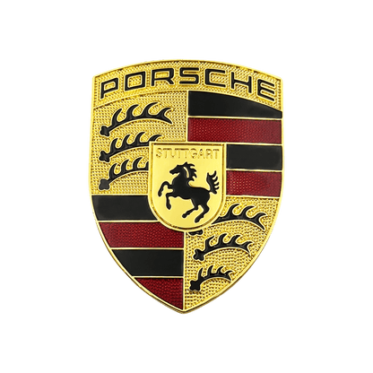 Porsche Front Logo 67 x 50mm Emblem in Gold Finish