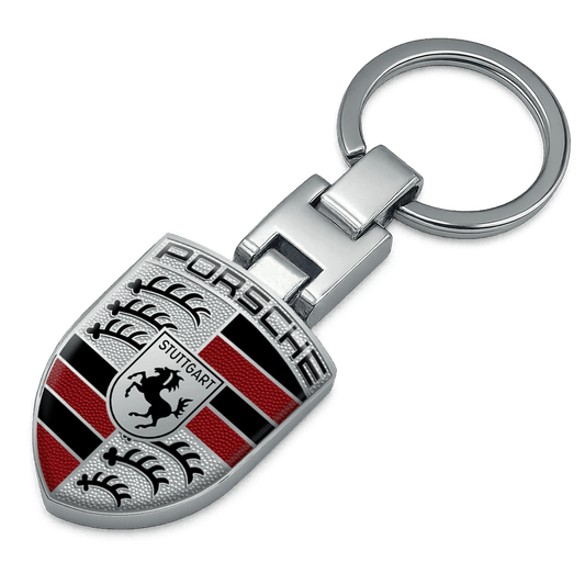 Silver Porsche Keychain
