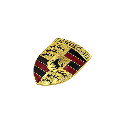 Porsche Rat logo 45 x 32mm Emblem - Guld Finish