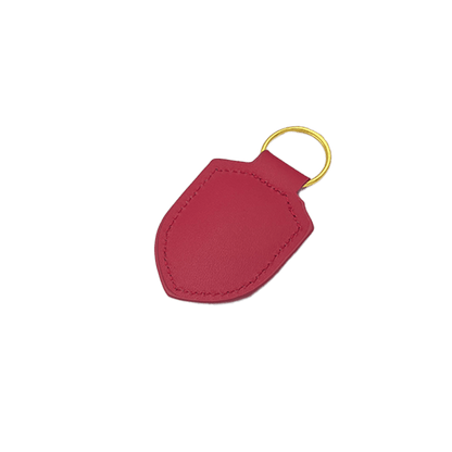 Porsche Keyring in Red Leather with Gold Logo