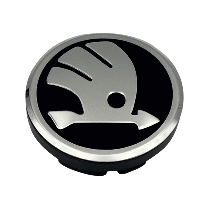 Skoda Chrome and Black Center Caps 56 / 75mm