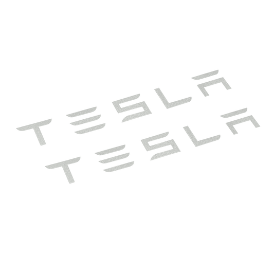 2 stk. Tesla bremsekaliper-klistremerker hvit